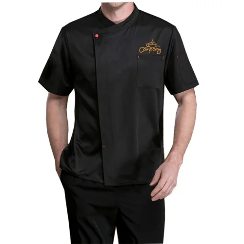 Customized Short Sleeve Chef Coat Black